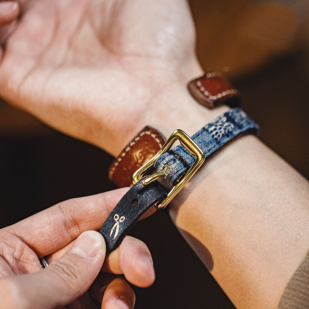 boro古布真皮單針黃銅釦皮帶牛皮手環手鍊徽章新品禮盒