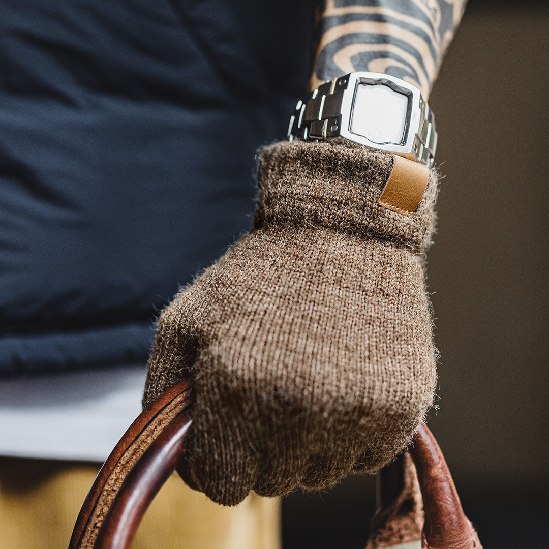 美式復古北極絨分指觸屏手套加厚防寒防風保暖男女秋冬季