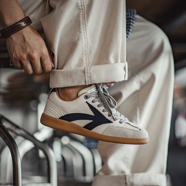 復古德訓鞋男2024夏季新款潮百搭平底板鞋阿甘運動休閒小白鞋