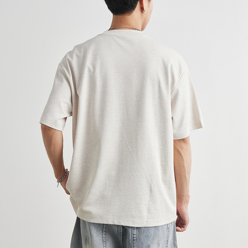 重磅210g莫代爾直噴趣味絲瓜印花短袖T恤男夏季寬鬆休閒半袖