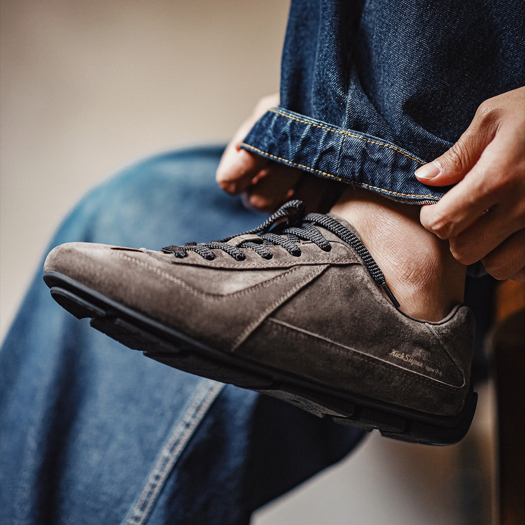 2026新款復古棕咖色德訓鞋男士小衆運動休閒美拉德系真皮板鞋