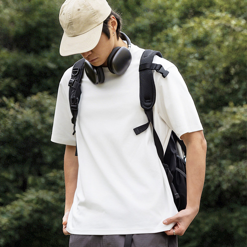 男裝70支匹馬棉短袖T恤棉涼感吸溼抗皺圓領打底純色半袖體恤夏