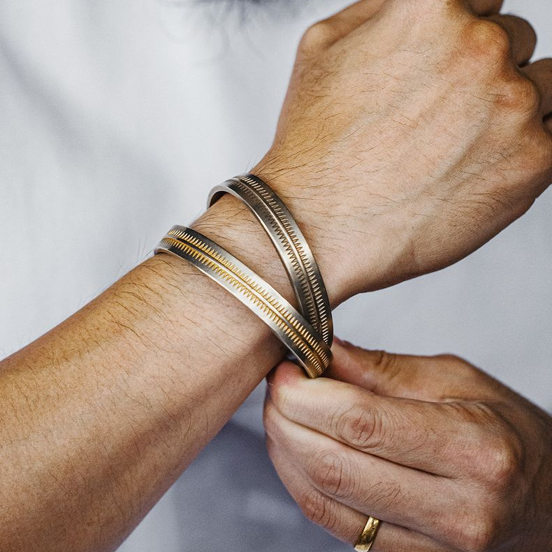 美式復古納瓦霍半環式手鐲印第安開口白銅手環配飾品男女