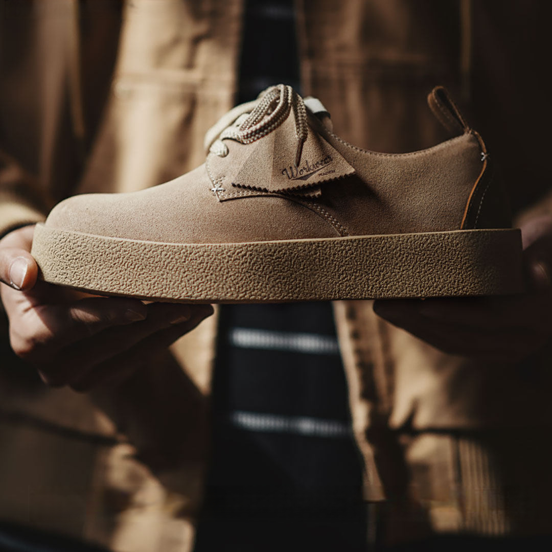 搖滾60復古板鞋男士2025冬季新款休閒低幫沙漠德比鞋厚底皮鞋