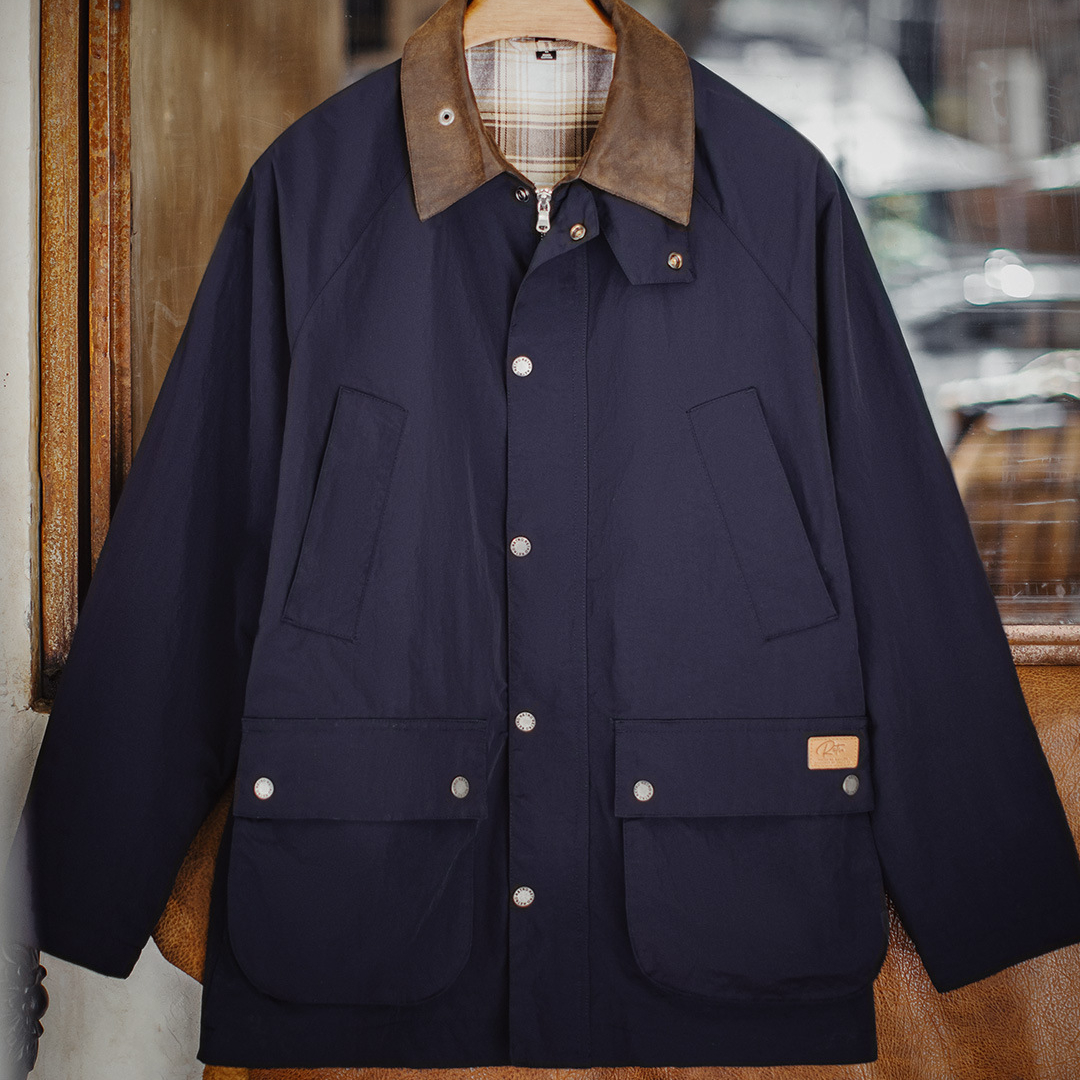 美式復古Safari遊獵裝夾克防水藍色vintage風衣外套男秋
