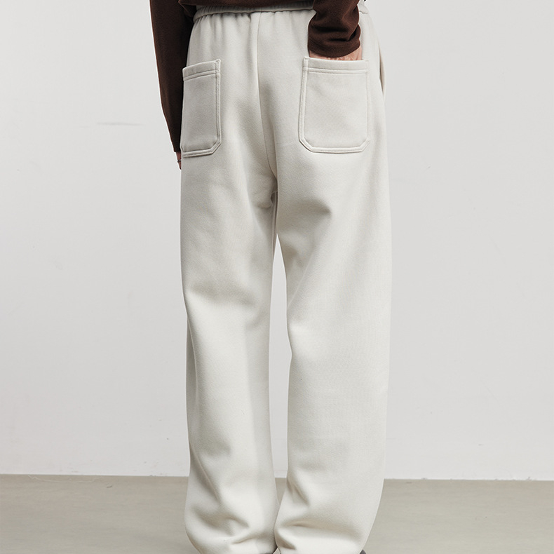 暖絨重磅加絨慕斯空氣棉廓形結構百搭休閒褲冬季抽繩衛褲