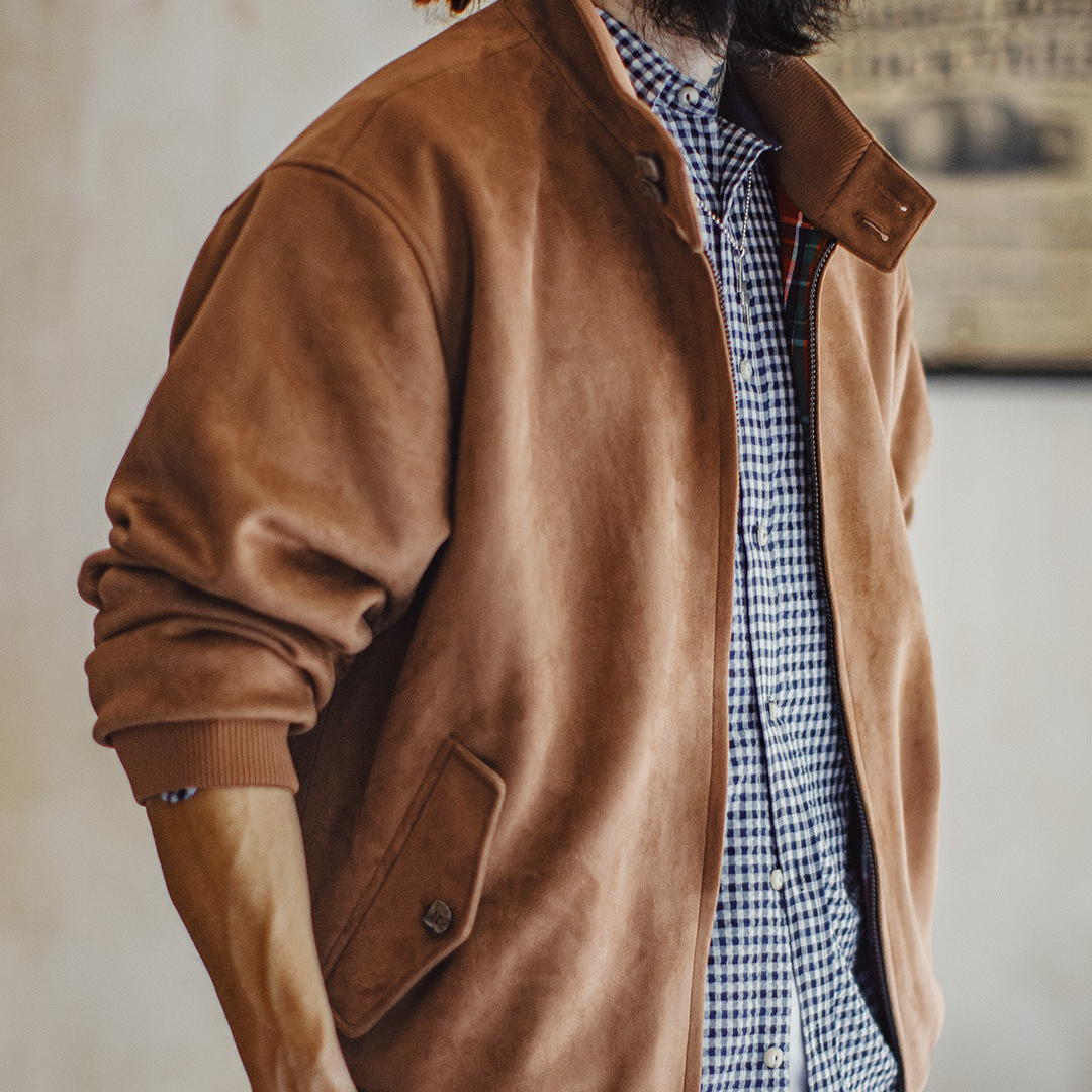 美式復古麂皮絨哈靈頓G9夾克美拉德vintage短款外套男秋