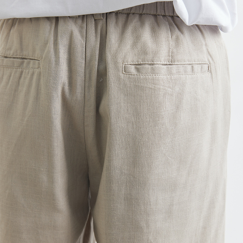 萊賽爾天絲休閒短褲男士夏季2025新款寬鬆舒適亞麻褲子潮