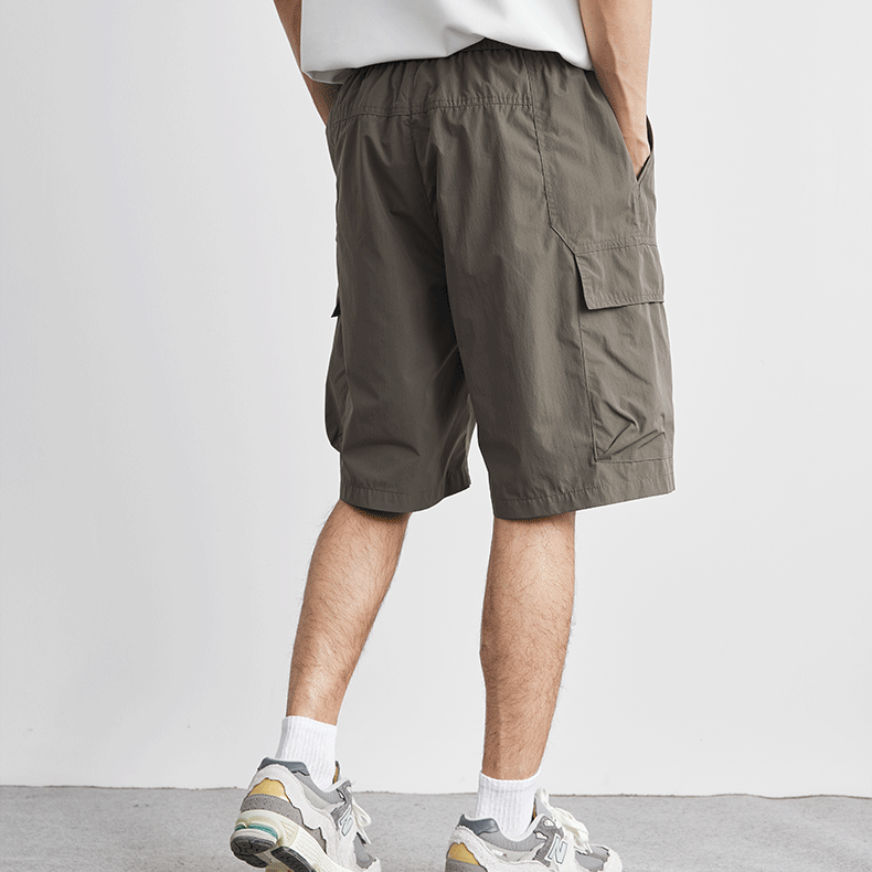 速乾五分褲男夏季簡約純色薄款休閒褲男款冰涼透氣短褲子