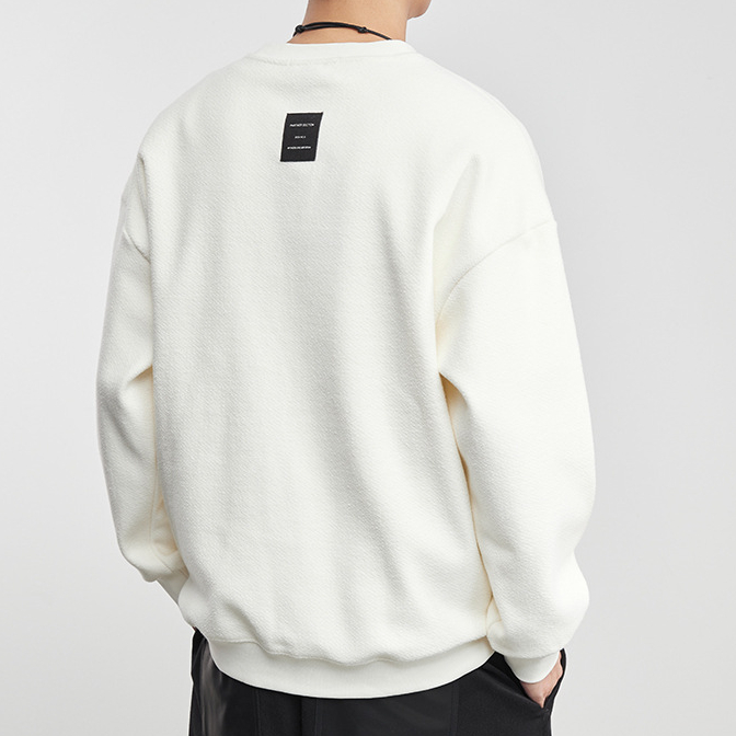 簡繡加絨簡約字母印花圓領衛衣2025冬季寬鬆休閒套頭衫