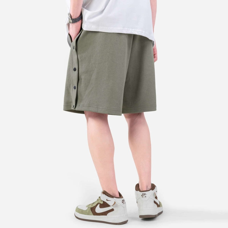 精梳休閑美式中褲排扣