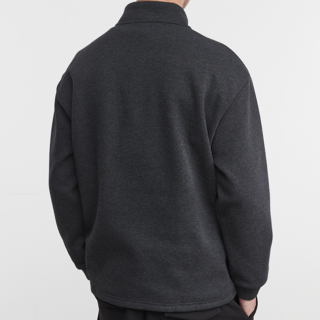 暖舒立體剪裁加絨保暖衛衣秋冬季男半開拉鍊休閒百搭上衣