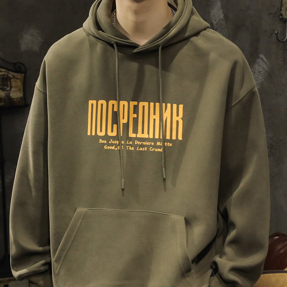 美式寬松連帽衛衣男2024年春秋新款上衣潮牌長袖T恤外套男裝