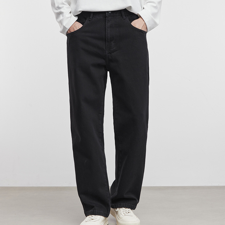 幽裁高級感黑色直筒牛仔褲男秋季2025新款休閒褲子男褲子