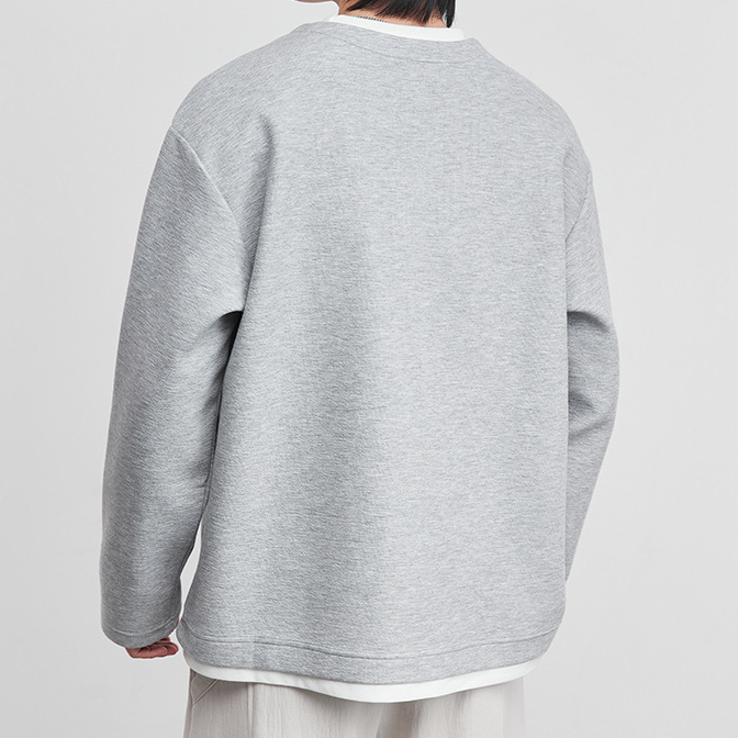 假兩件純色寬鬆長袖T恤男春秋季2026新款休閒百搭打底衫上衣