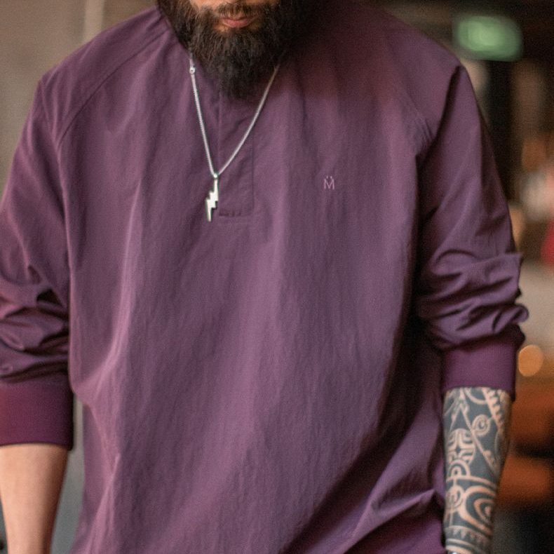 美式復古棒球領衛衣新年紅色上衣寬鬆套頭衫圓領T恤男春