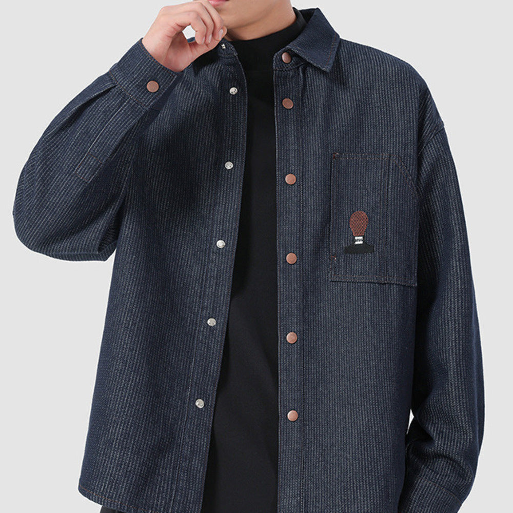 石磨丹寧水洗牛仔襯衫