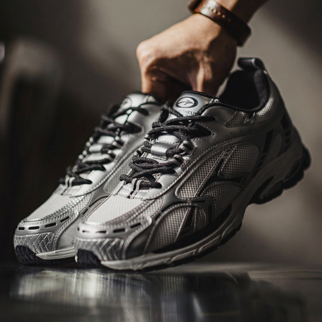復古厚底銀黑色老爹鞋增高運動網帽透氣通勤新款休閒鞋子男款