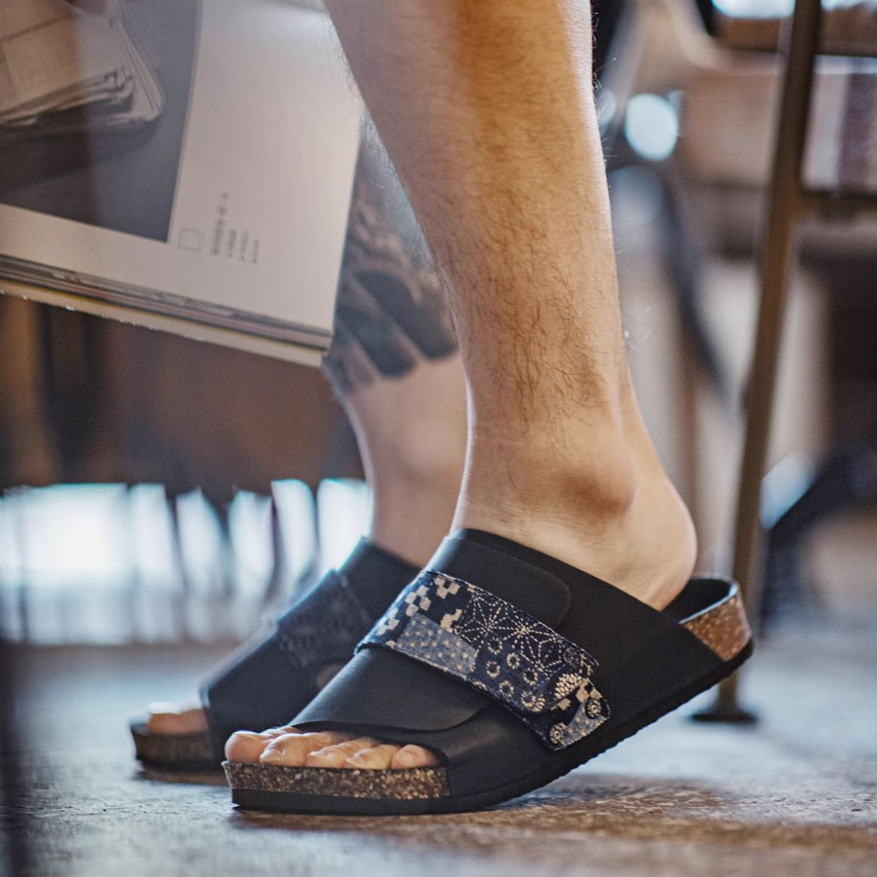 復古軟木拖鞋子男士2025夏季新款外穿魔術貼休閒小眾一字涼拖