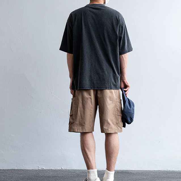 美式街頭潮牌字母刺繡做舊短袖T恤男夏季百搭寬鬆純棉半袖上衣tee