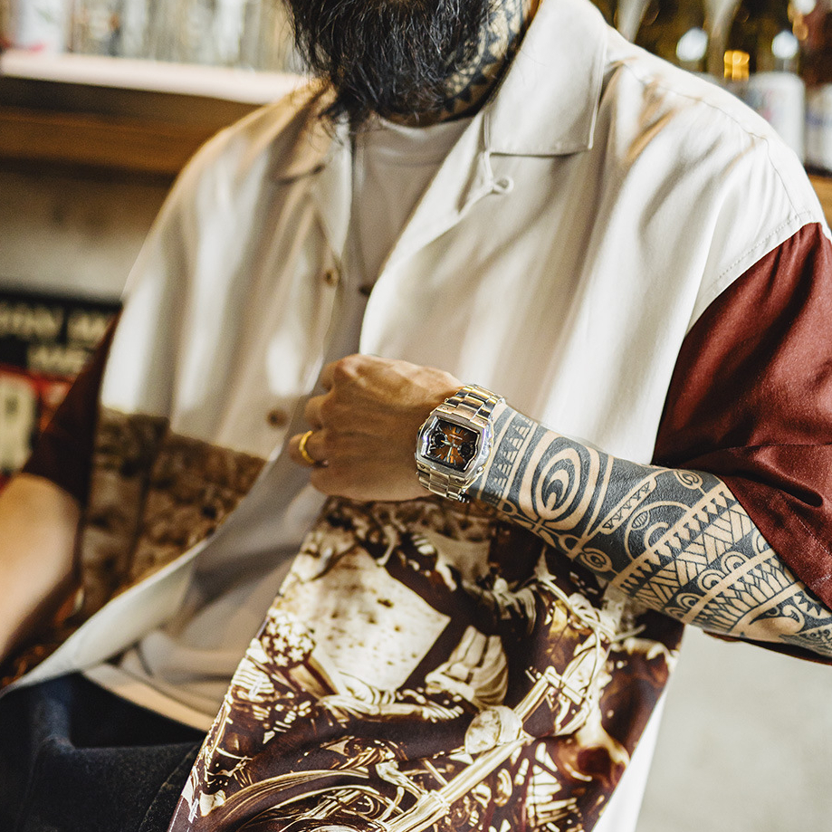 美式復古撞色古巴領襯衫垂感滿印花襯衣薄款短袖外套男夏