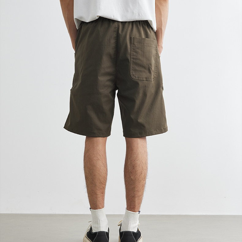 工裝機能短褲男夏季2025新款五分中褲寬鬆抽繩薄款褲子潮