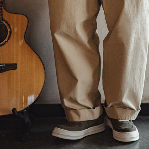 復古ro板鞋夏季新款厚底翹頭男潮鞋低幫百搭休閒增高真皮板鞋