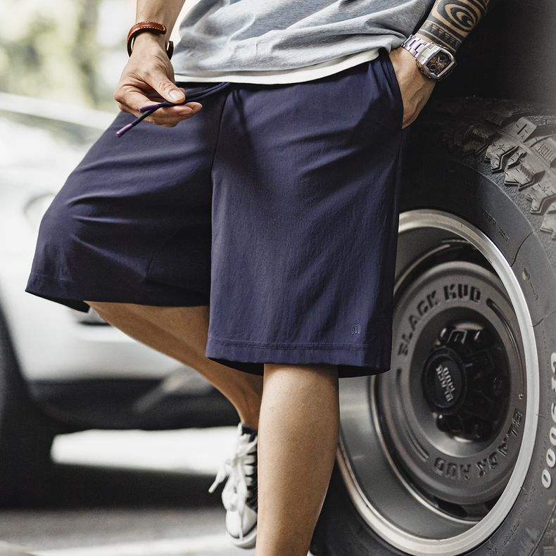 美式冰絲涼感短褲針織透氣運動跑步籃球薄款五分褲男款夏