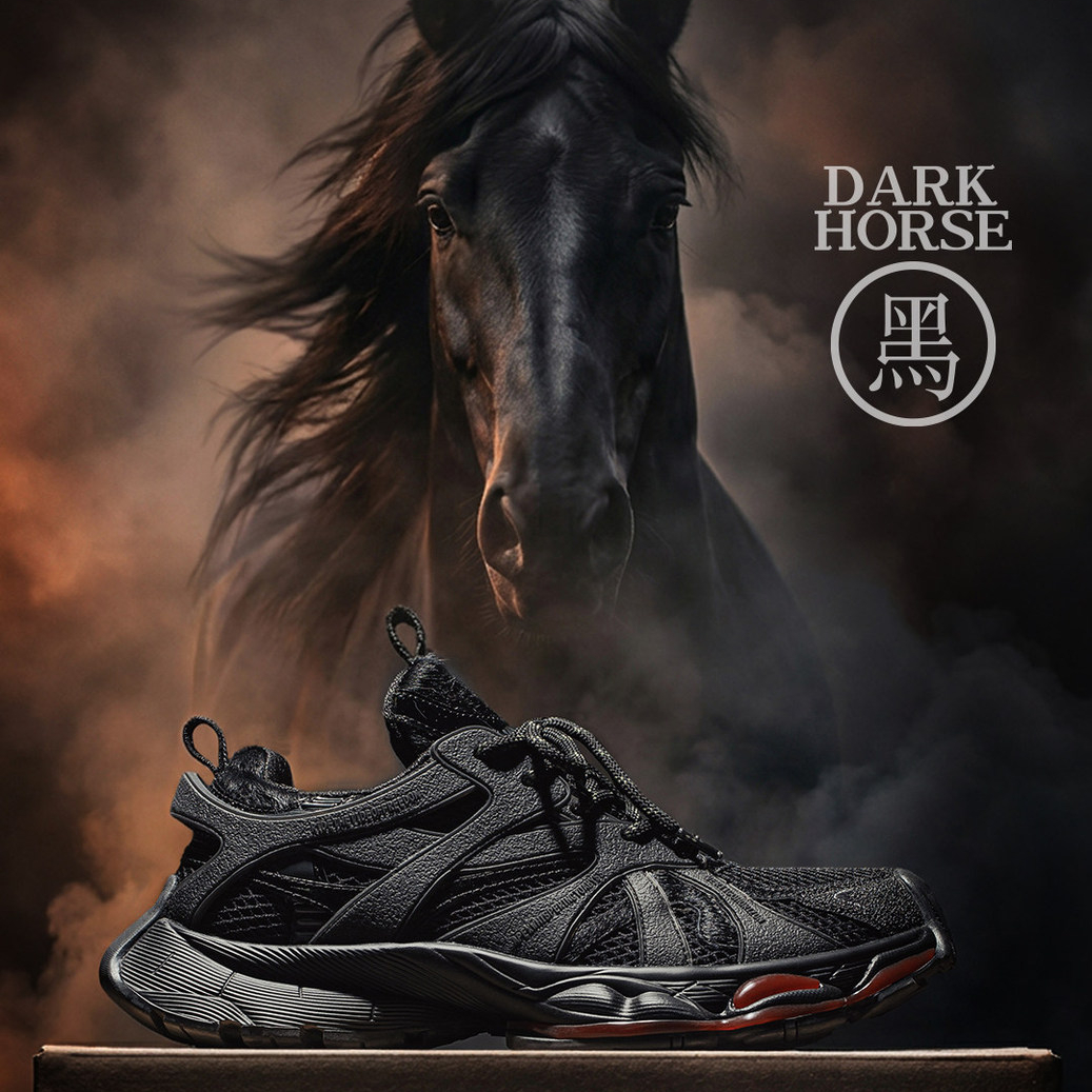 馬年限定黑馬老爹鞋男秋冬新款厚底增高復古休閒運動波鞋