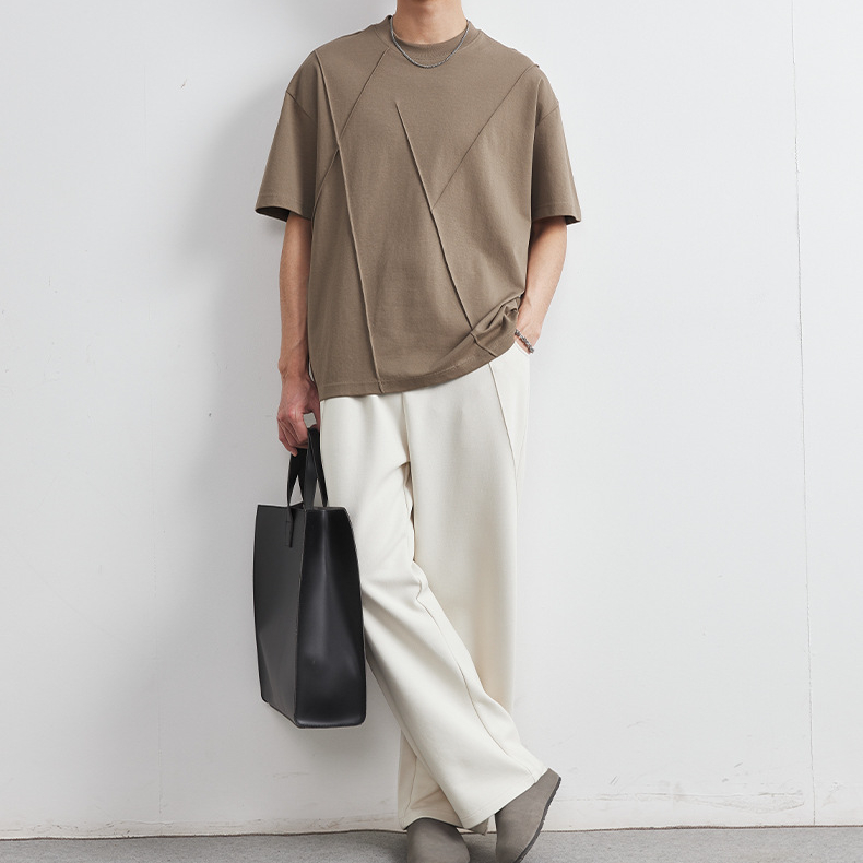 重磅美式短袖T恤男夏季2025新款寬鬆男士體恤涼感薄款上衣潮