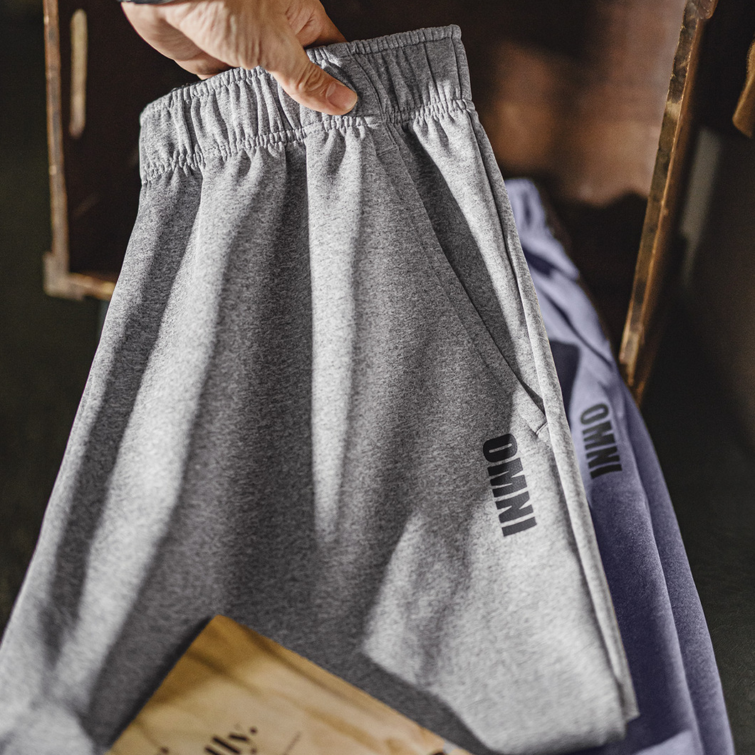 美式休閒Easypants灰色衛褲空氣層直筒束腳運動褲子男秋