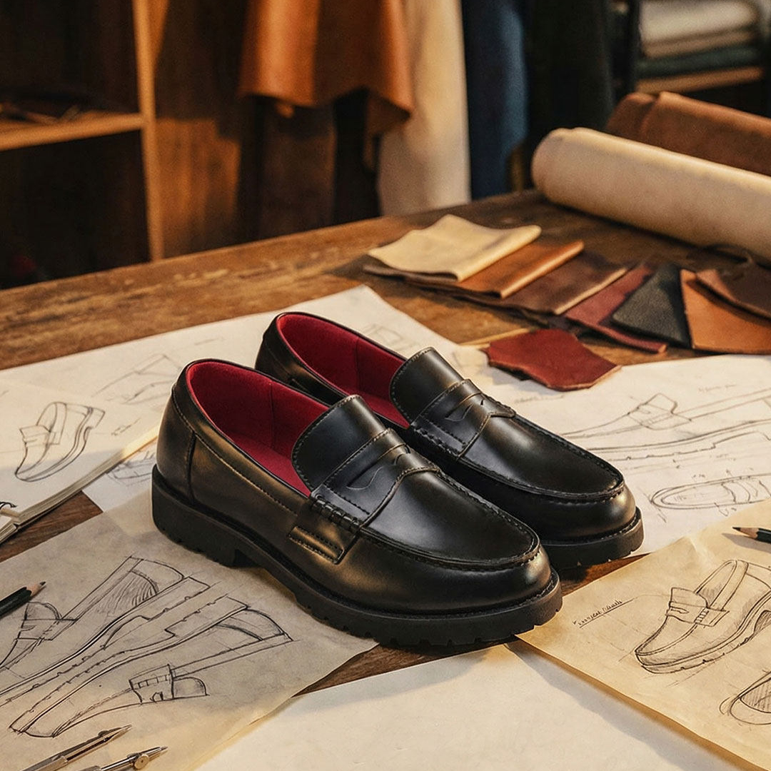 復古老錢風樂福鞋2026冬季新款莫卡辛方頭通勤休閒皮鞋一腳蹬