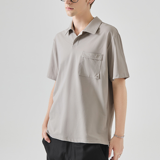 商務休閒短袖POLO衫男士夏季薄款高級感百搭翻領上衣工服