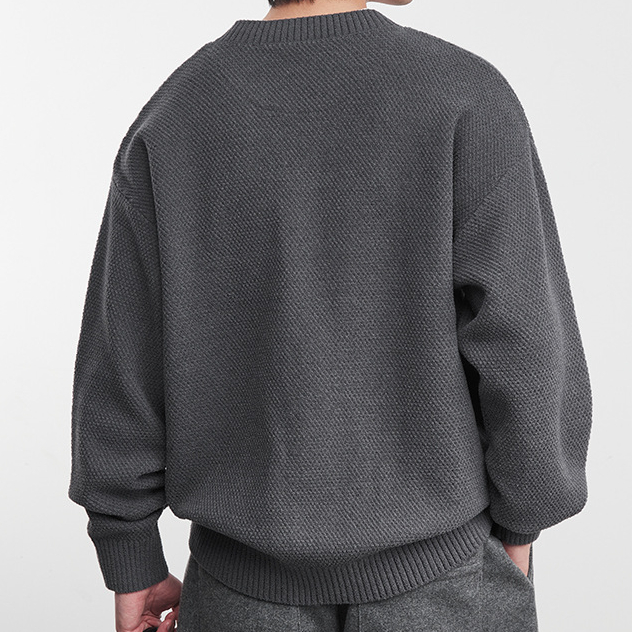 復古肌理假兩件針織衫簡約撞色慵懶風毛衣冬季男百搭上衣