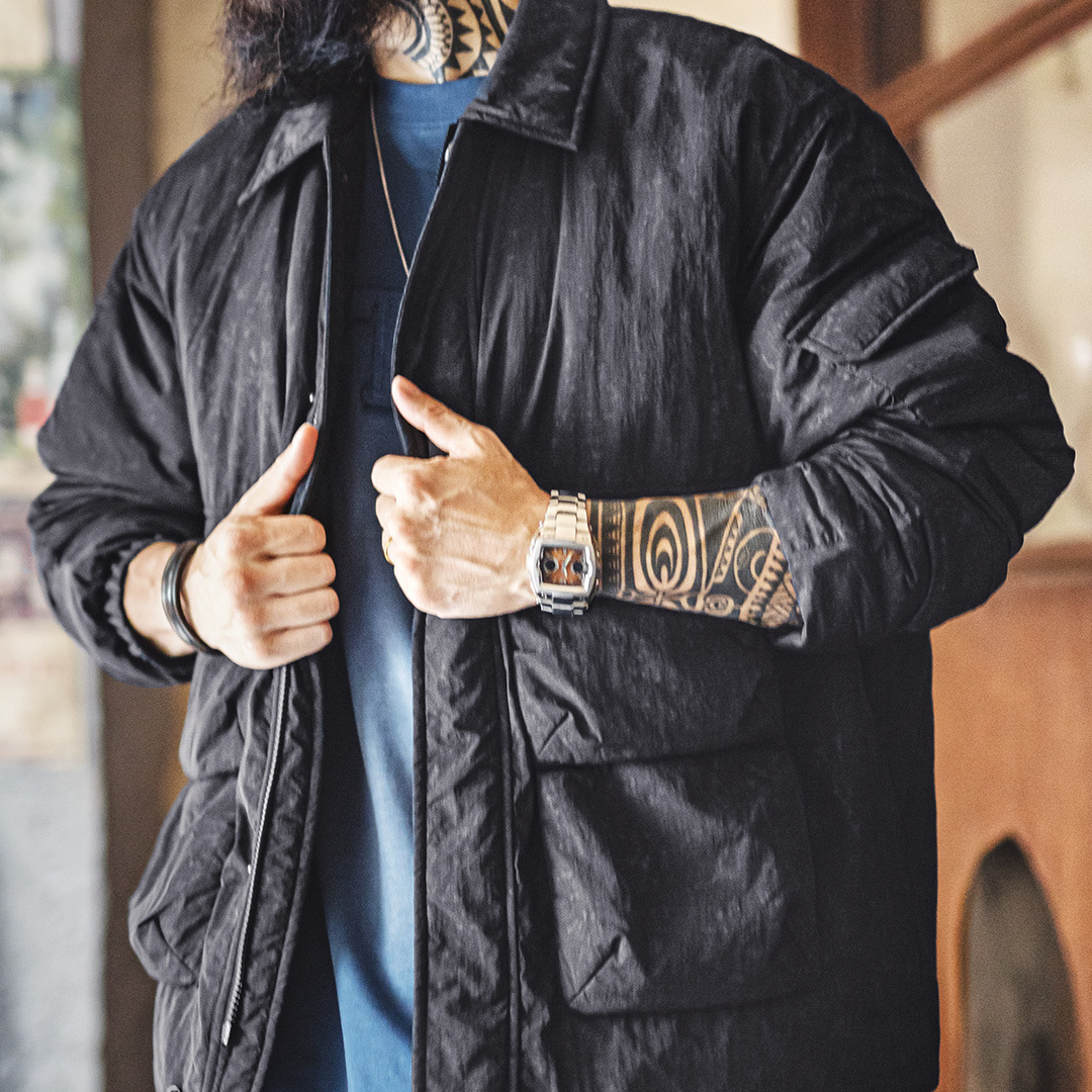 美式復古仿蠟染M65獵裝夾克立領保暖硬漢棉服外套男秋冬