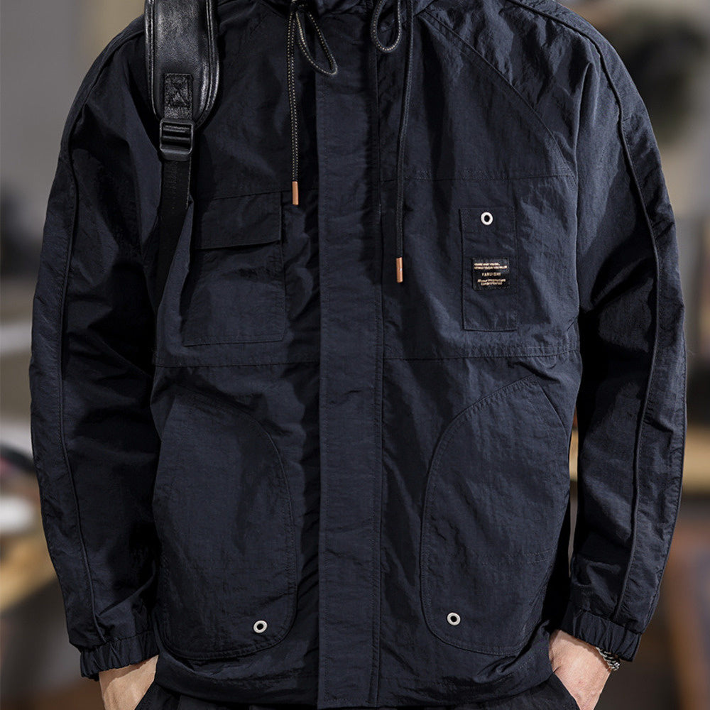 秋冬新款美式復古獵裝男士夾克百搭潮牌戶外登山沖鋒工裝休閑外套