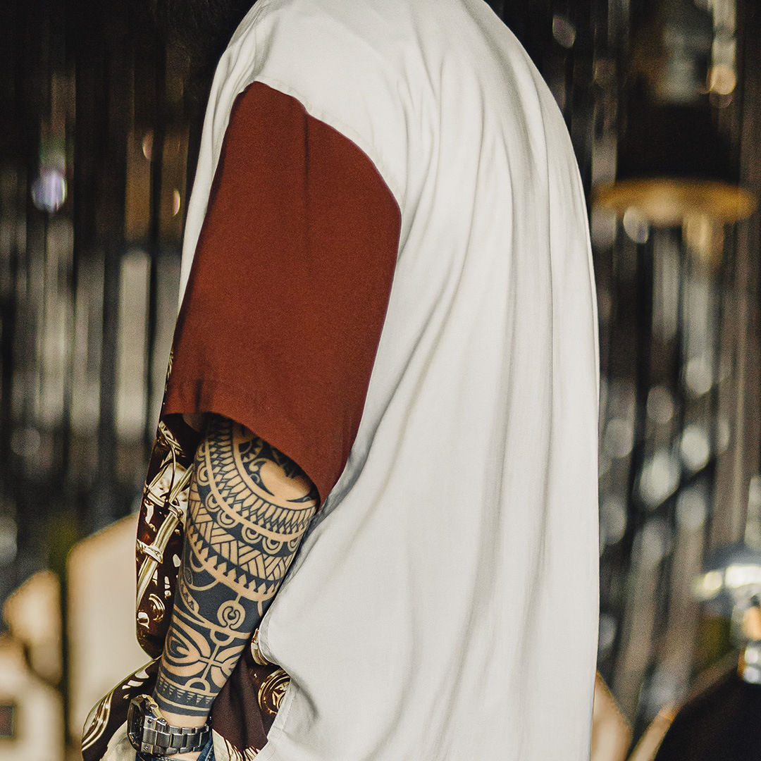 美式復古撞色古巴領襯衫垂感滿印花襯衣薄款短袖外套男夏