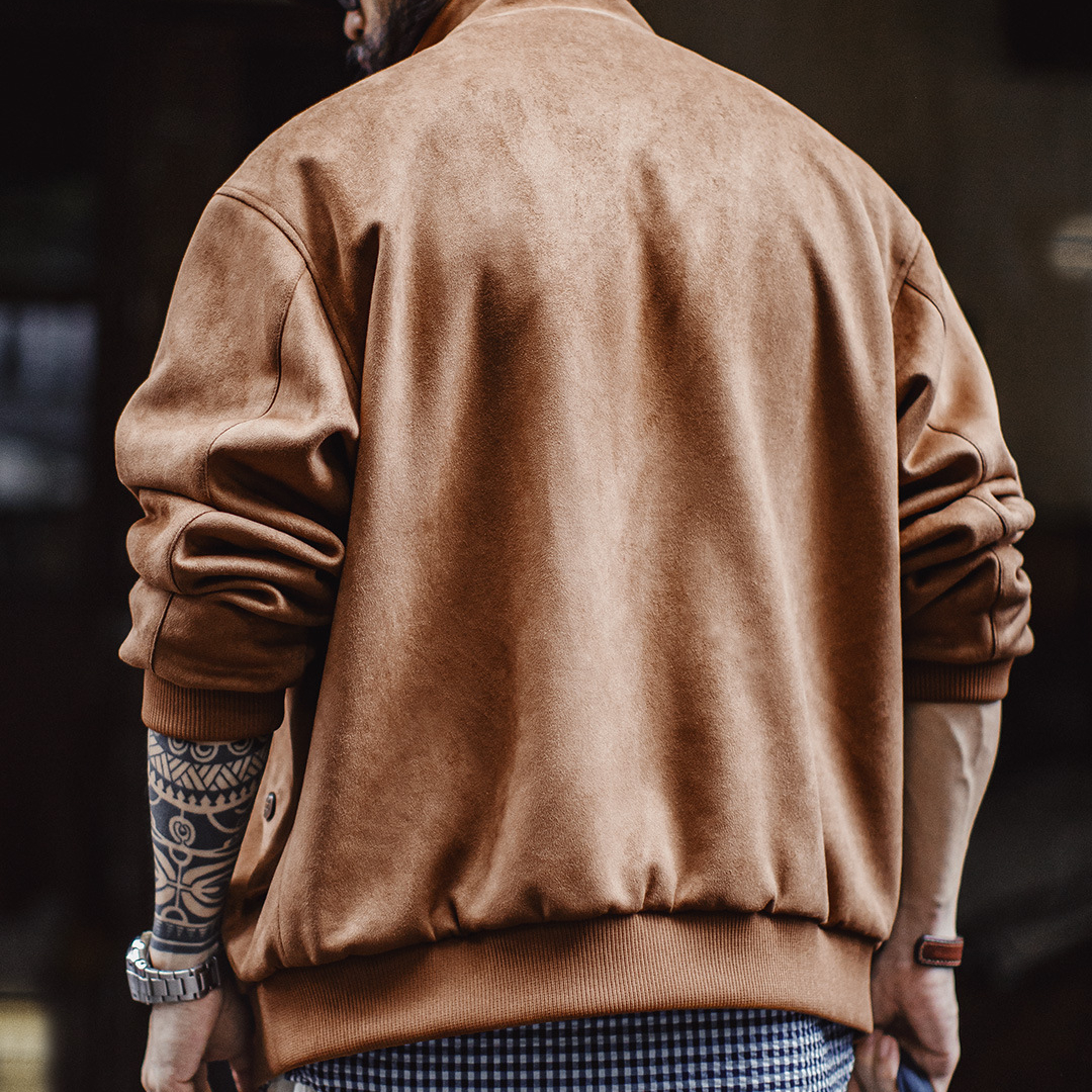 美式復古麂皮絨哈靈頓G9夾克美拉德vintage短款外套男秋