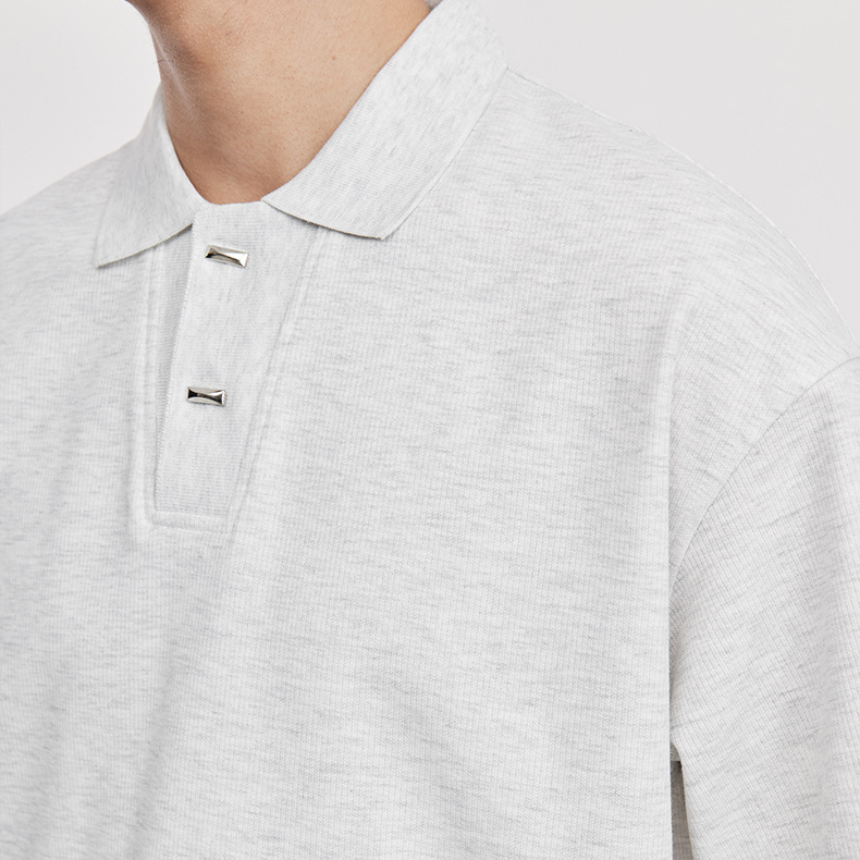 重磅220g華夫格POLO衫男夏季寬鬆翻領透氣親膚純色基礎款短袖