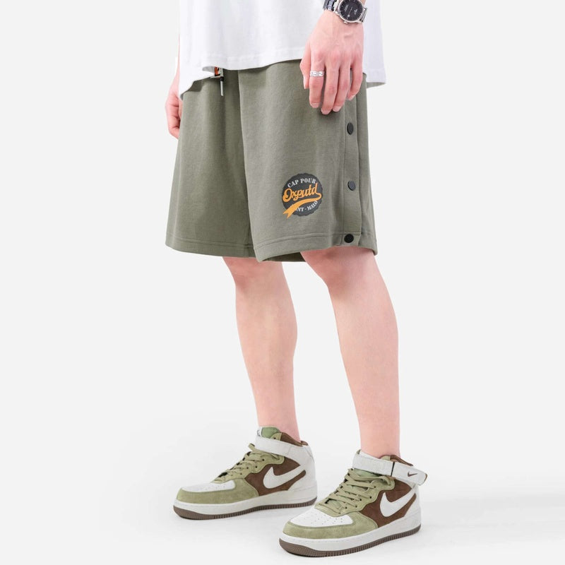 精梳休閑美式中褲排扣