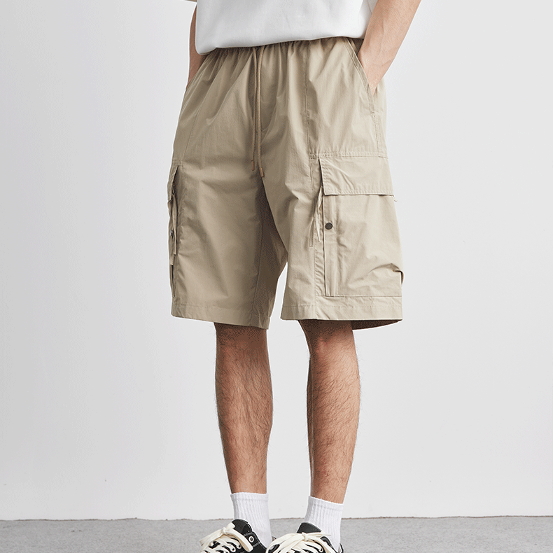 速乾五分褲男夏季簡約純色薄款休閒褲男款冰涼透氣短褲子