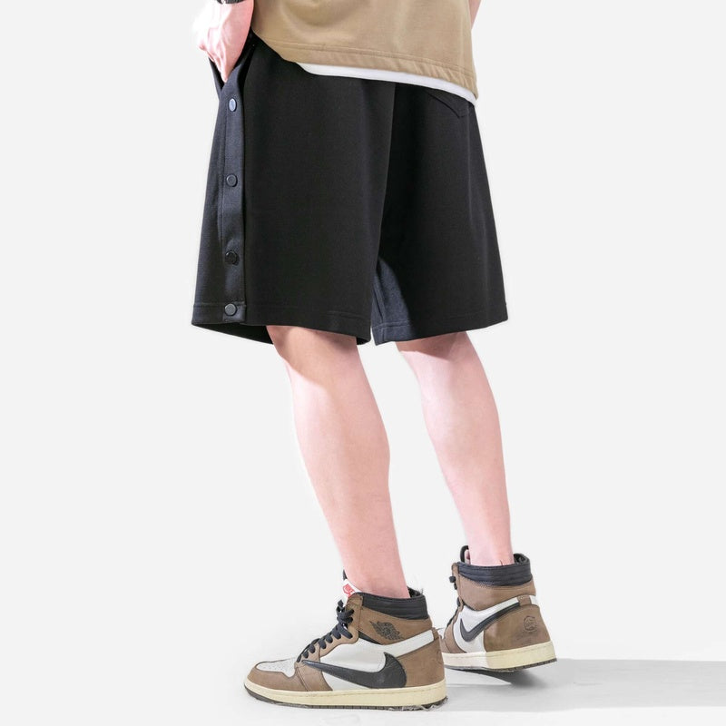 精梳休閑美式中褲排扣