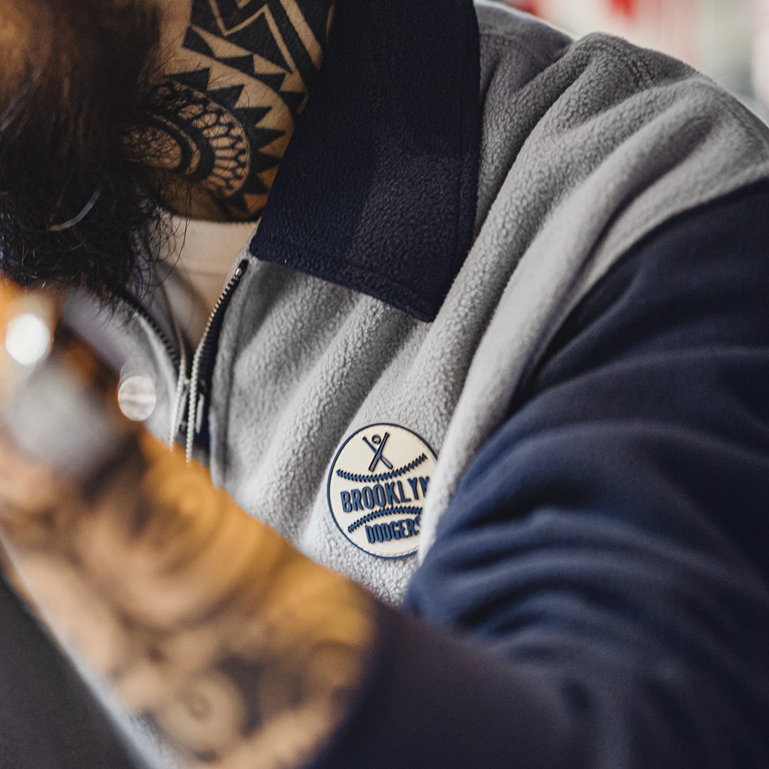 美式搖粒絨半開襟衛衣學院風polo領撞色套頭保暖外套男秋