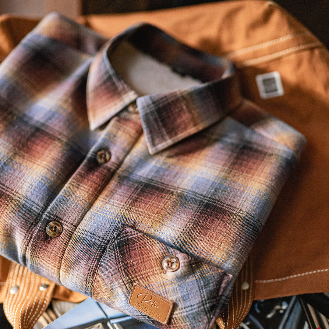 美式復古格子加絨襯衫外套搖粒絨保暖疊穿格紋襯衣男秋冬