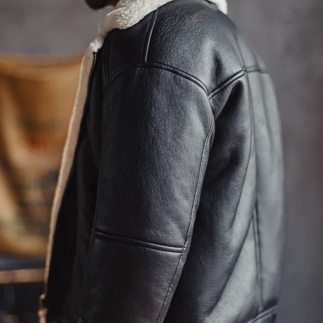 美式G1飛行服夾克bomber仿羊羔絨荔枝紋皮衣保暖外套男冬