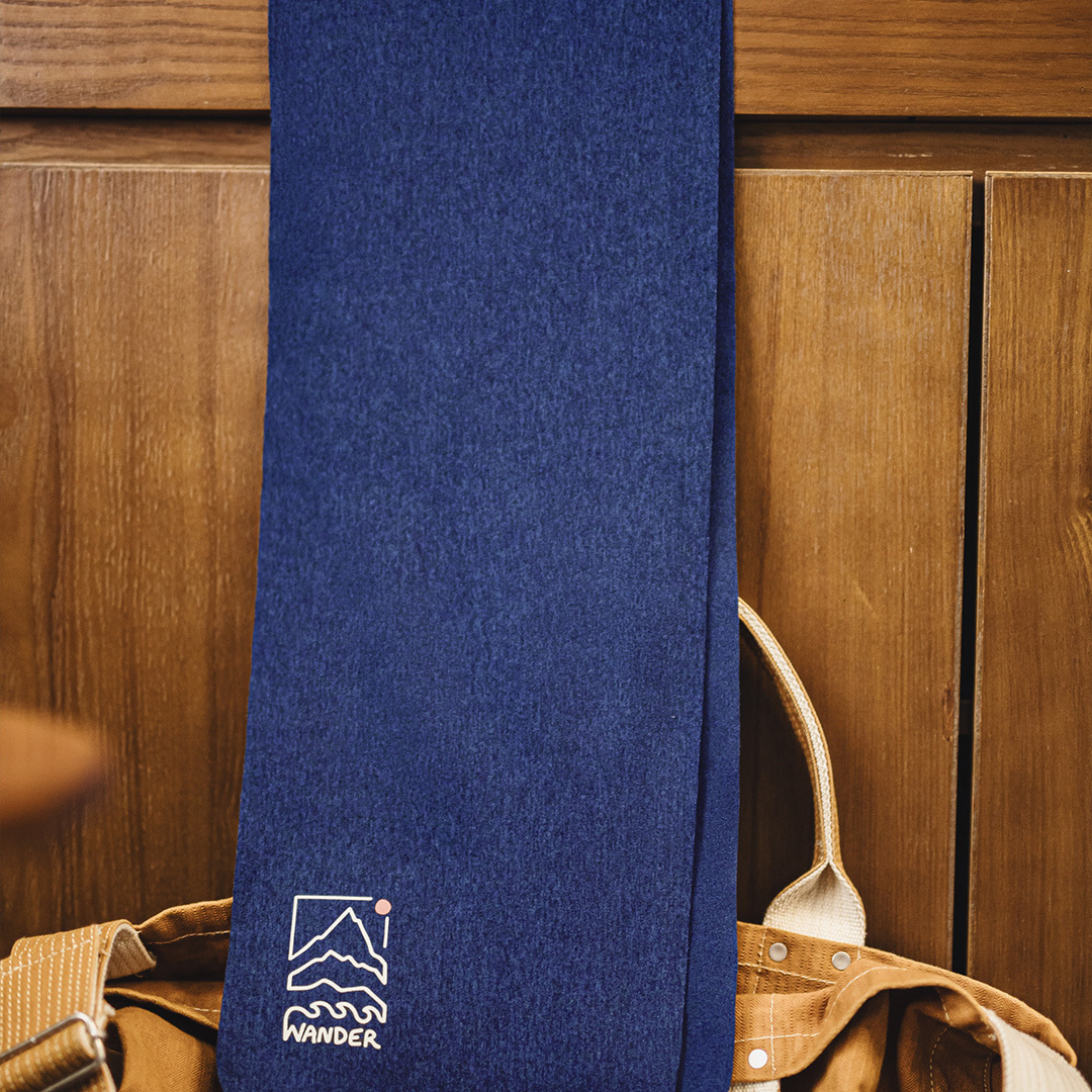 美式山影藍色印花圍巾保暖長圍脖披肩百搭薄款男士秋冬季