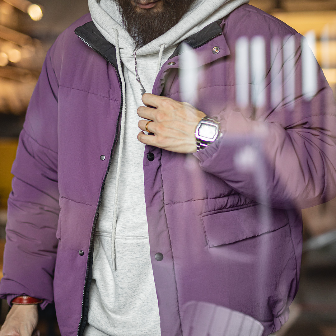 美式雙面穿保暖夾克山系加厚保暖棉服短款立領外套男秋冬