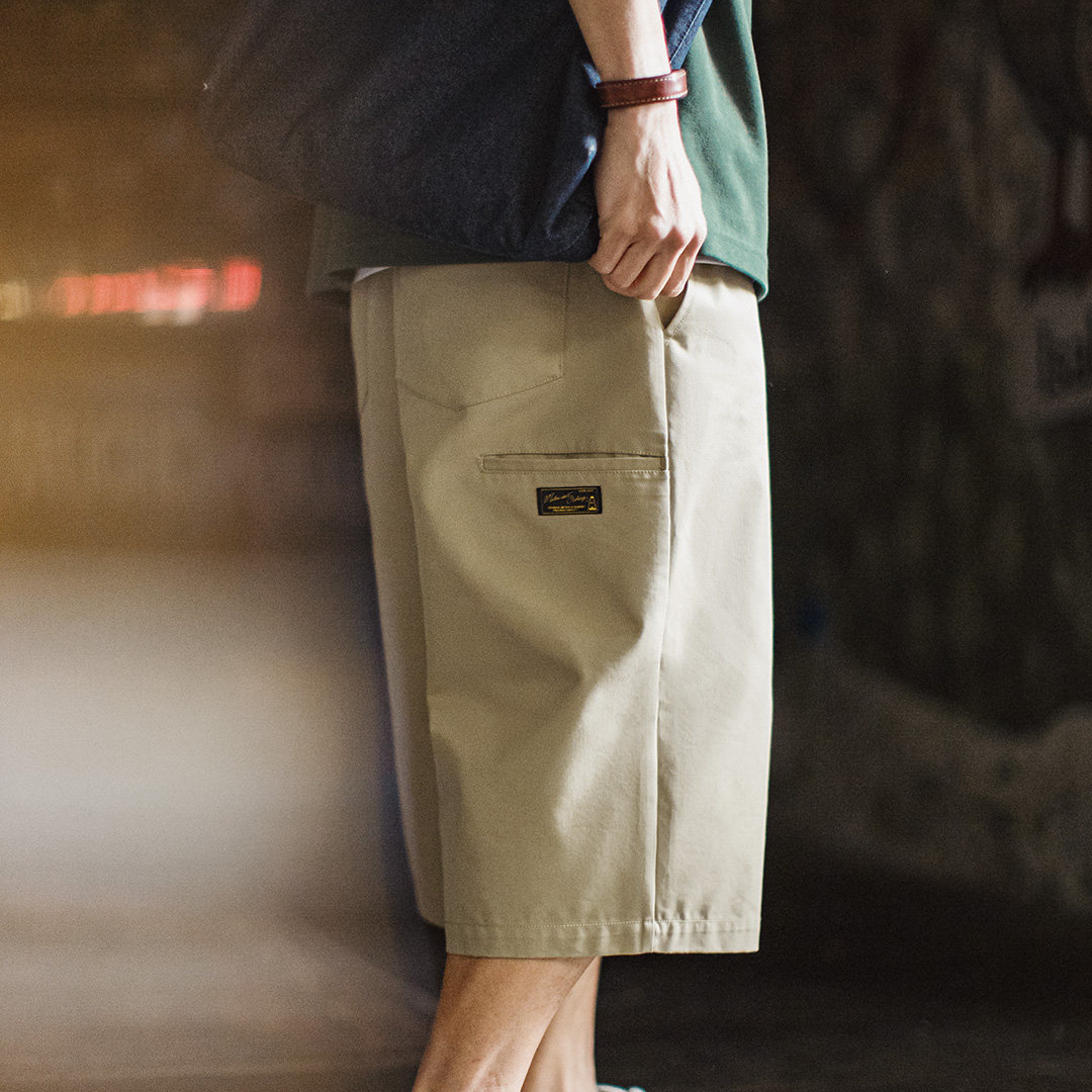 美式718西裝短褲日系通勤休閒外穿寬鬆直筒六分褲男款夏