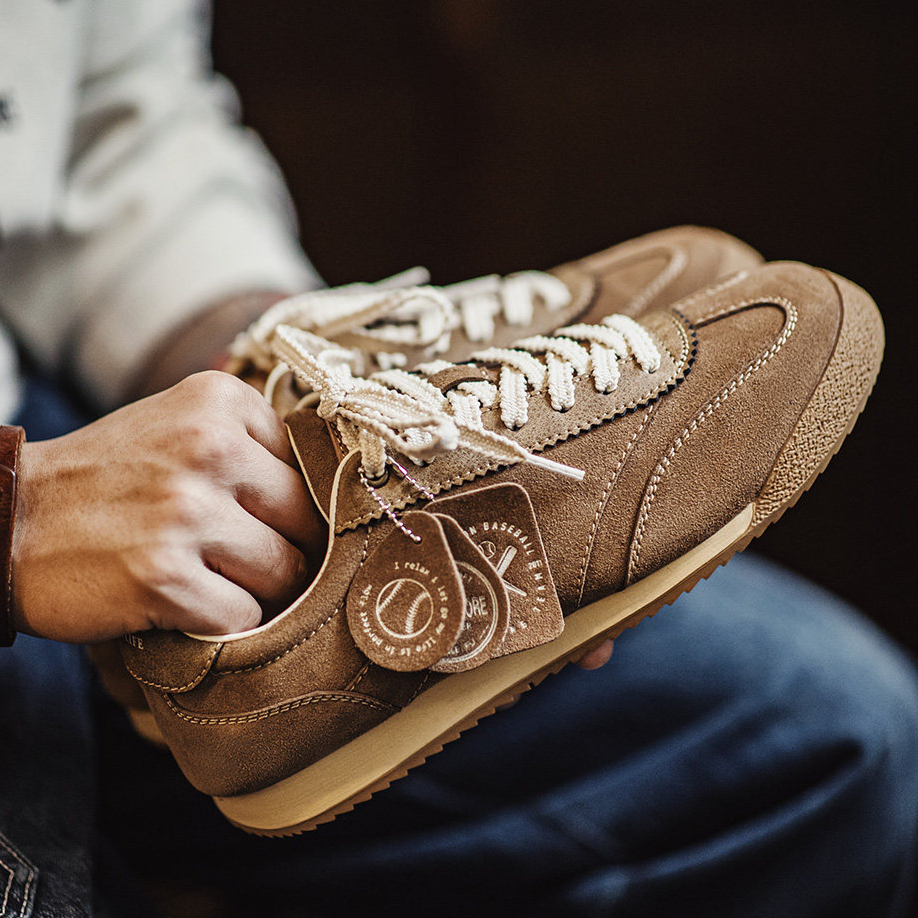 2026冬季新款復古慢跑阿甘德訓鞋男款百搭運動透氣休閒棒球鞋