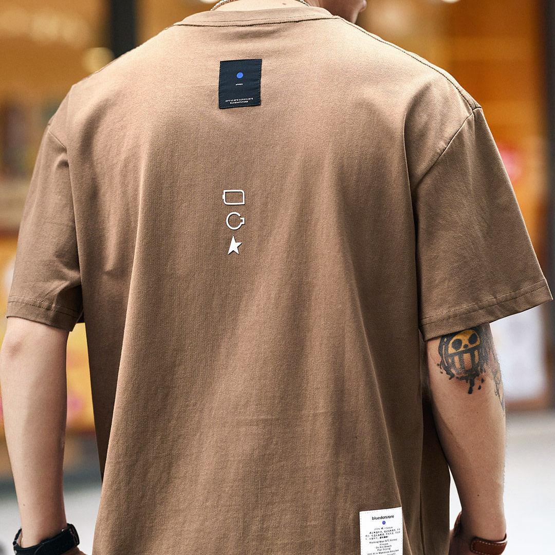 美式復古休閒男士短袖t恤夏季新款重磅純棉圓領半袖體恤男